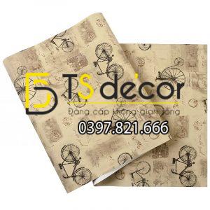 Giấy Dán Tường Họa Tiết Xe Đạp 3D172 - Ảnh 4
