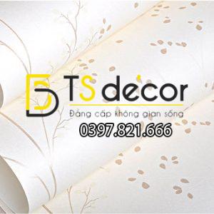 Giấy Dán Tường Họa Tiết Cây Lá Nhỏ Đơn Giản 3D138 - Ảnh 4
