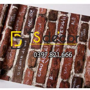 Giấy dán tường giả gạch có chữ 3D287 - Ảnh 4