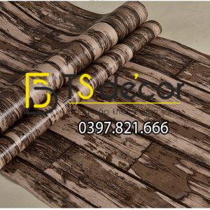 Giấy dán tường giả gỗ rêu phong mộc mạc 3D289 - Ảnh 4