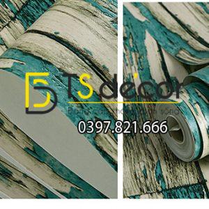 Giấy dán tường giả gỗ rêu phong mộc mạc 3D289 - Ảnh 5