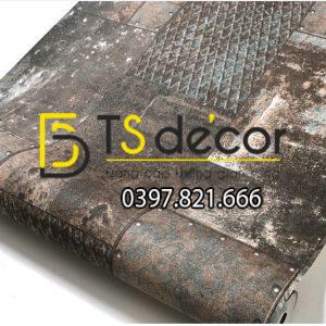 Giấy dán tường giả tường sắt han rỉ 3D277 - Ảnh 5