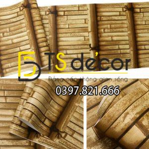 Giấy Dán Tường Giả Tường Tre Xưa 3D266 - Ảnh 7