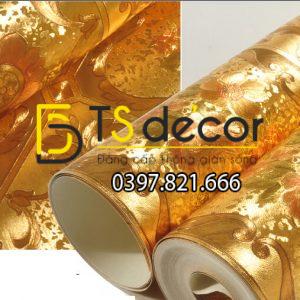 Giấy dán tường họa tiết gạch men mạ vàng sang trọng 3D294 - Ảnh 3