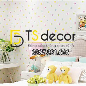 Giấy Dán Tường Họa Tiết Chấm Bi 3D052 - Ảnh 4