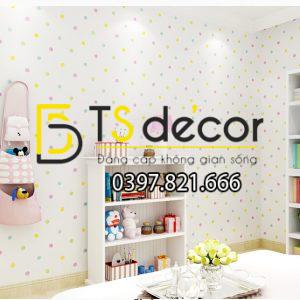 Giấy Dán Tường Họa Tiết Chấm Bi 3D052 - Ảnh 3