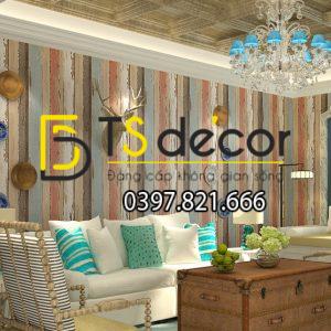 Giấy Dán Tường Giả Gỗ Phong Cách Retro Cổ Điển 3D074 - Ảnh 3