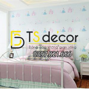 Giấy Dán Tường Công Chúa và Lâu Đài Phòng Ngủ Trẻ Em 3D122 - Ảnh 4