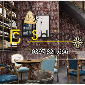 Giấy Dán Tường Giả Đá Pattern Cho Quán Cafe, Trà Sữa 3D127 - Ảnh 4
