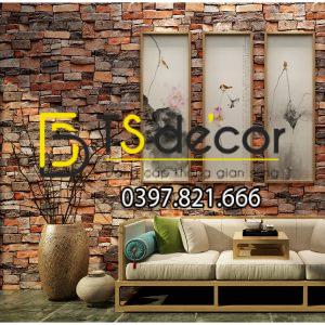 Giấy Dán Tường Giả Gạch Cổ Độc Đáo 3D119 - Ảnh 3