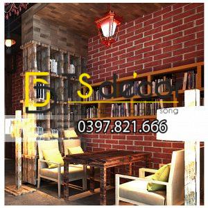 Giấy Dán Tường Giả Gạch Đen Đỏ Độc Đáo 3D191 - Ảnh 2
