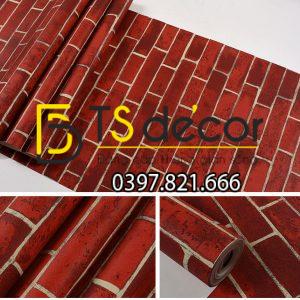 Giấy Dán Tường Giả Gạch Retro Vintage 3D098 - Ảnh 2