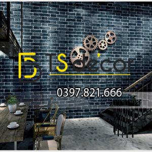 Giấy Dán Tường Giả Gạch Retro Vintage 3D098 - Ảnh 5