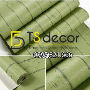 Giấy Dán Tường Giả Gỗ Xanh Lục Cho Shop Quần Áo 3D181 - Ảnh 4