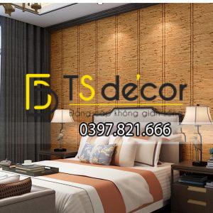 Giấy Dán Tường Giả Mành Tre Xưa 3D162 - Ảnh 3