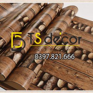 Giấy Dán Tường Gỗ và Đá Kiểu Cổ Dân Giã 3D169 - Ảnh 4