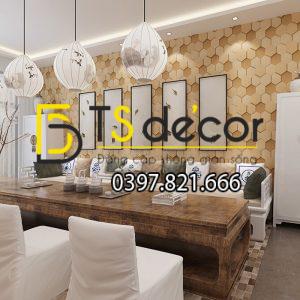 Giấy Dán Tường Hình Học Tổ Ong 3D247 - Ảnh 2