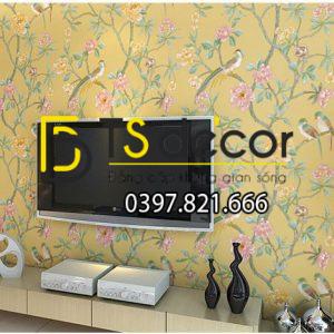 Giấy Dán Tường Họa Tiết Chim Chào Mào Trong Vườn Hoa 3D226 - Ảnh 3