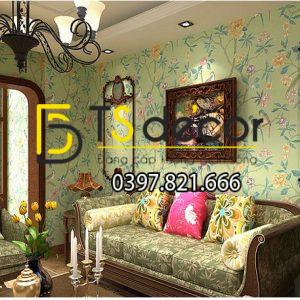 Giấy Dán Tường Họa Tiết Chim Chào Mào Trong Vườn Hoa 3D226 - Ảnh 2