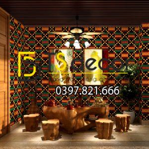 Giấy Dán Tường Họa Tiết Thổ Cẩm Thái Lan 3D242 - Ảnh 3