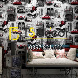 Giấy Dán Tường Ô Tô Xe Máy Cho Quán Cà Phê Trà Sữa 3D165 - Ảnh 3
