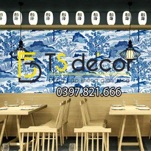 Giấy Dán Tường Phong Cách Nhật Bản Ramen Sushi Restaurant 3D245 - Ảnh 4
