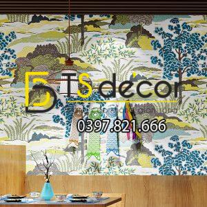 Giấy Dán Tường Phong Cách Nhật Bản Ramen Sushi Restaurant 3D245 - Ảnh 3