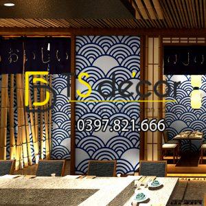 Giấy Dán Tường Phong Cách Nhật Bản Sóng Biển 3D214 - Ảnh 3