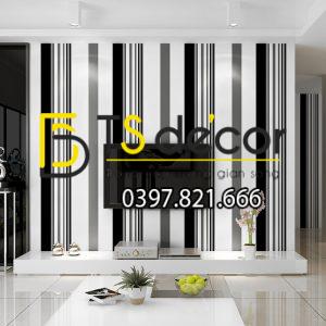 Giấy Dán Tường Kẻ Sọc Đen Trắng 3D092 - Ảnh 4