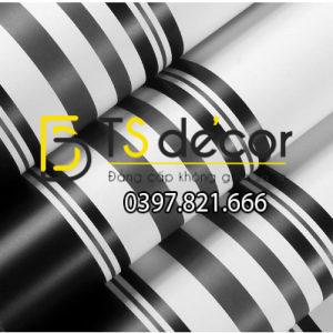 Giấy Dán Tường Kẻ Sọc Đen Trắng 3D092 - Ảnh 3