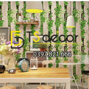 Giấy Dán Tường 3D Hoa Dây Leo Cuốn Gỗ 3D085 - Ảnh 3