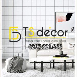 Giấy Dán Tường Caro Ô Vuông Trắng 3D088 - Ảnh 4