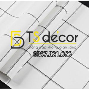 Giấy Dán Tường Caro Ô Vuông Trắng 3D088 - Ảnh 3