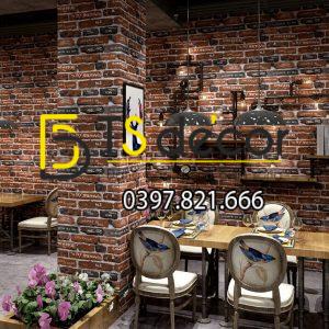 Giấy dán tường giả gạch có chữ 3D287 - Ảnh 3