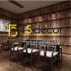 Giấy Dán Tường Giả Tường Tre Xưa 3D266 - Ảnh 3