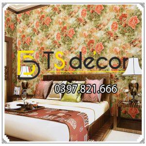 Giấy dán tường hoa hồng lớn 3D291 - Ảnh 2