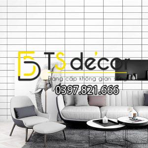 Giấy dán tường hình chữ nhật trắng đen hiện đại 3D292 shop quần áo - Ảnh 2