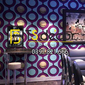 Giấy dán tường karaoke mắt xích tròn 3D309 - Ảnh 3