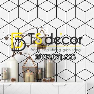 Giấy Dán Tường Khối Vuông Đen Trắng 3D256 - Ảnh 2