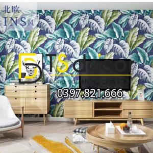 Giấy Dán Tường Lá Khoai Môn 3D258 - Ảnh 2