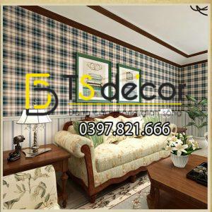 Giấy Dán Tường Sọc Caro Cổ Điển 3D083 - Ảnh 4