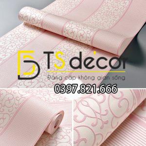 Giấy Dán Tường Sọc Dọc Kèm Hoa Văn Dập Nổi 3D101 - Ảnh 2