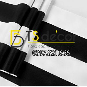 Giấy Dán Tường Sọc Đen Trắng Hiện Đại 3D086 - Ảnh 2