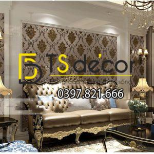 Giấy dán tường tân cổ điển 3D300 - Ảnh 2