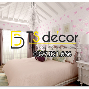 Giấy Dán Tường Họa Tiết Trái Tim 3D075 - Ảnh 4