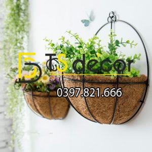 Lẵng Hoa Rơm Trang Trí Quán Cafe Trà Sữa DC04 - Ảnh 2