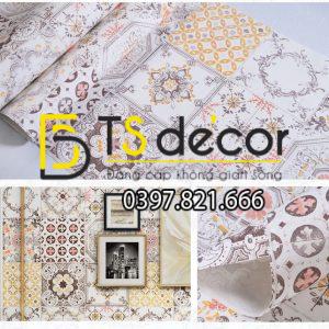 Giấy Dán Tường Giả Gạch Bông Men Sứ 3D231 - Ảnh 4