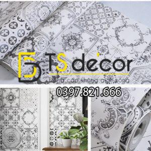 Giấy Dán Tường Giả Gạch Bông Men Sứ 3D231 - Ảnh 6