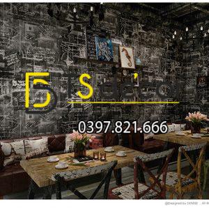Giấy Dán Tường Họa Tiết Bảng Đen Phấn Trắng 3D158 - Ảnh 2