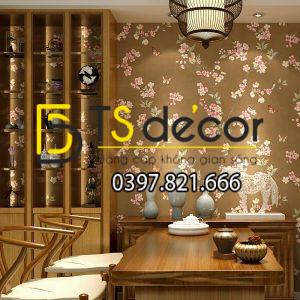 Giấy Dán Tường Hoa Đào Và Bướm 3D059 - Ảnh 4